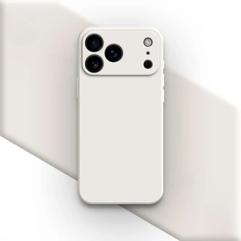 Vloeibaar Siliconen iPhone Hoesje met Schokdemping voor 14 15 16 17 Pro Max Modellen Klassieke Beschermhoes | Sansoti