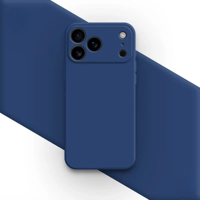 Vloeibaar Siliconen iPhone Hoesje met Schokdemping voor 14 15 16 17 Pro Max Modellen Klassieke Beschermhoes | Sansoti