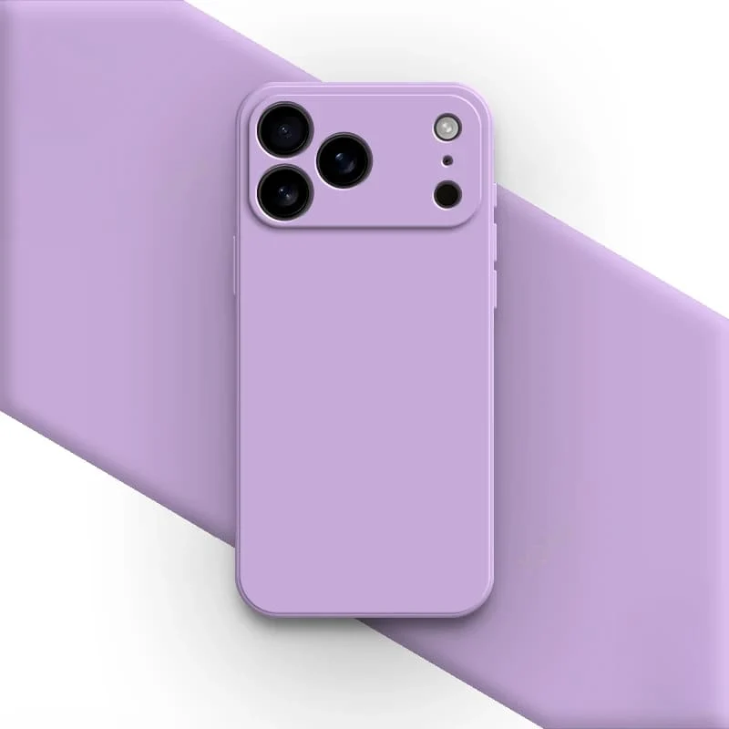 Vloeibaar Siliconen iPhone Hoesje met Schokdemping voor 14 15 16 17 Pro Max Modellen Klassieke Beschermhoes | Sansoti