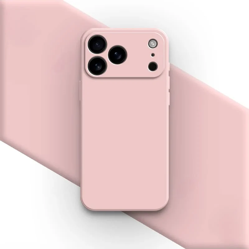 Vloeibaar Siliconen iPhone Hoesje met Schokdemping voor 14 15 16 17 Pro Max Modellen Klassieke Beschermhoes | Sansoti