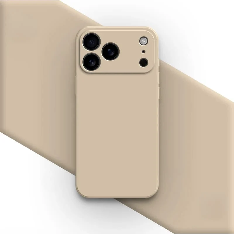 Vloeibaar Siliconen iPhone Hoesje met Schokdemping voor 14 15 16 17 Pro Max Modellen Klassieke Beschermhoes | Sansoti