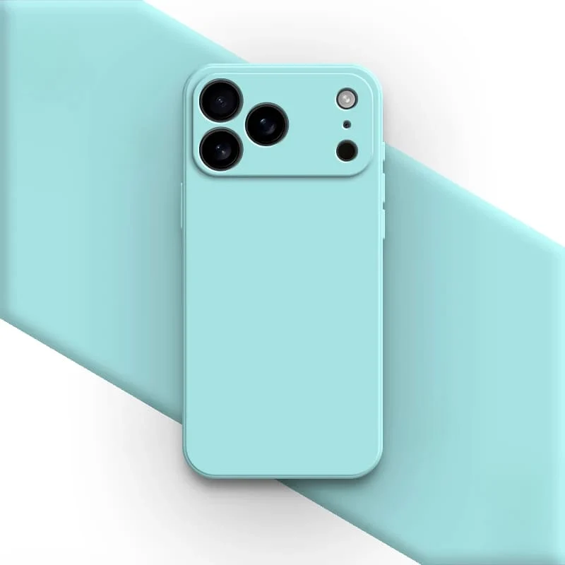 Vloeibaar Siliconen iPhone Hoesje met Schokdemping voor 14 15 16 17 Pro Max Modellen Klassieke Beschermhoes | Sansoti