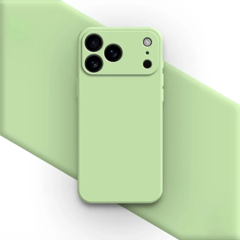 Vloeibaar Siliconen iPhone Hoesje met Schokdemping voor 14 15 16 17 Pro Max Modellen Klassieke Beschermhoes | Sansoti