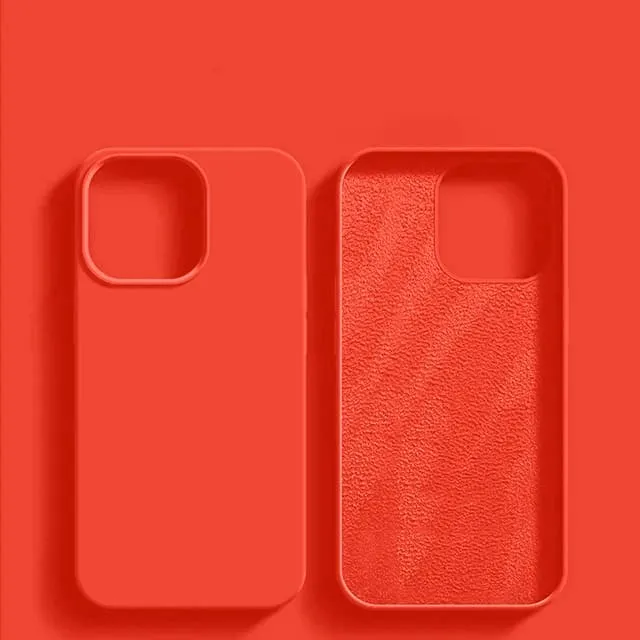 Vloeibaar Siliconen iPhone Hoesje met Schokdemping voor 14 15 16 17 Pro Max Modellen Klassieke Beschermhoes | Sansoti