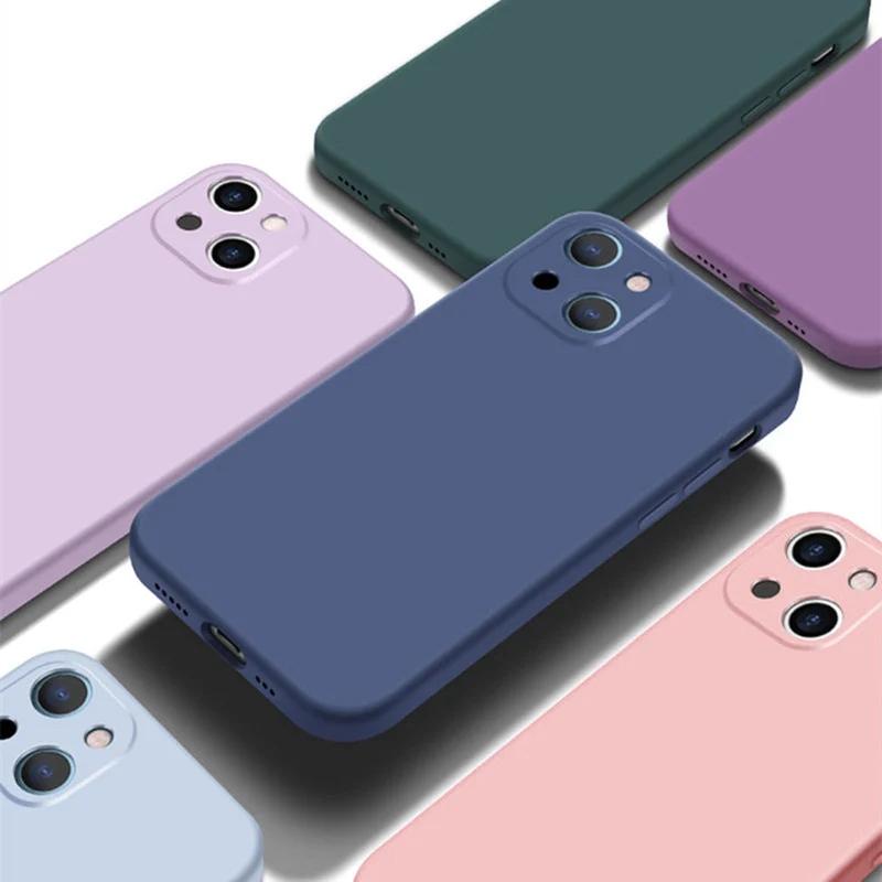 Vloeibaar Siliconen iPhone Hoesje met Schokdemping voor 14 15 16 17 Pro Max Modellen Klassieke Beschermhoes | Sansoti