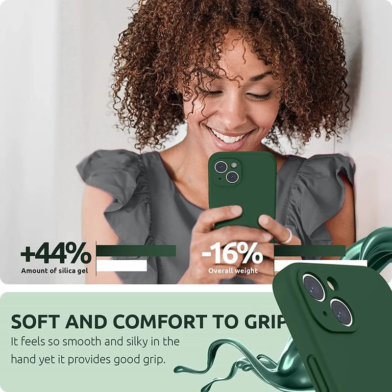 Vloeibaar Siliconen iPhone Hoesje met Schokdemping voor 14 15 16 17 Pro Max Modellen Klassieke Beschermhoes | Sansoti