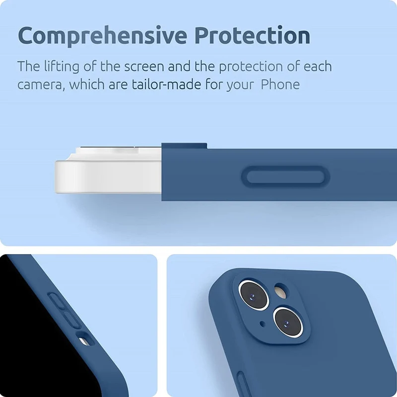 Vloeibaar Siliconen iPhone Hoesje met Schokdemping voor 14 15 16 17 Pro Max Modellen Klassieke Beschermhoes | Sansoti