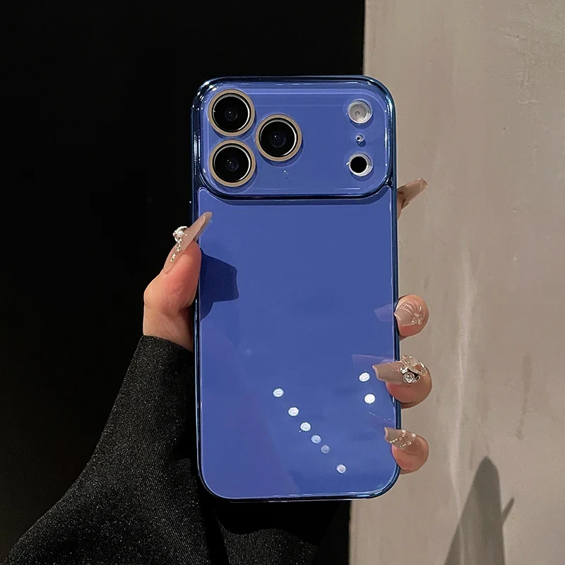 Glazen iPhone Hoesje met Camerabescherming en Gegalvaniseerde Zijkanten voor Premium Grip en Stijlvolle Look | Sansoti