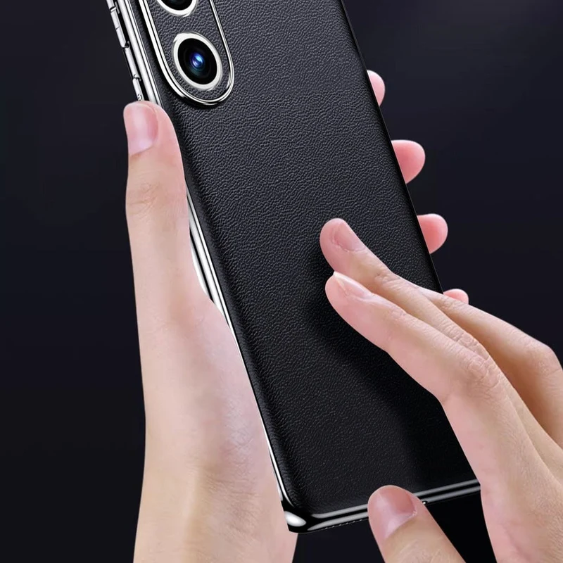 Smartphone Hoesje Echt Rundleer met Gemetalliseerde Zijkanten Samsung Galaxy S21-S25 Note 20 Draadloos Laden | Sansoti
