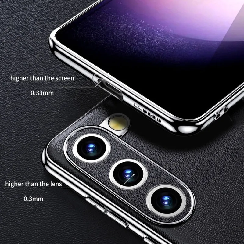Smartphone Hoesje Echt Rundleer met Gemetalliseerde Zijkanten Samsung Galaxy S21-S25 Note 20 Draadloos Laden | Sansoti