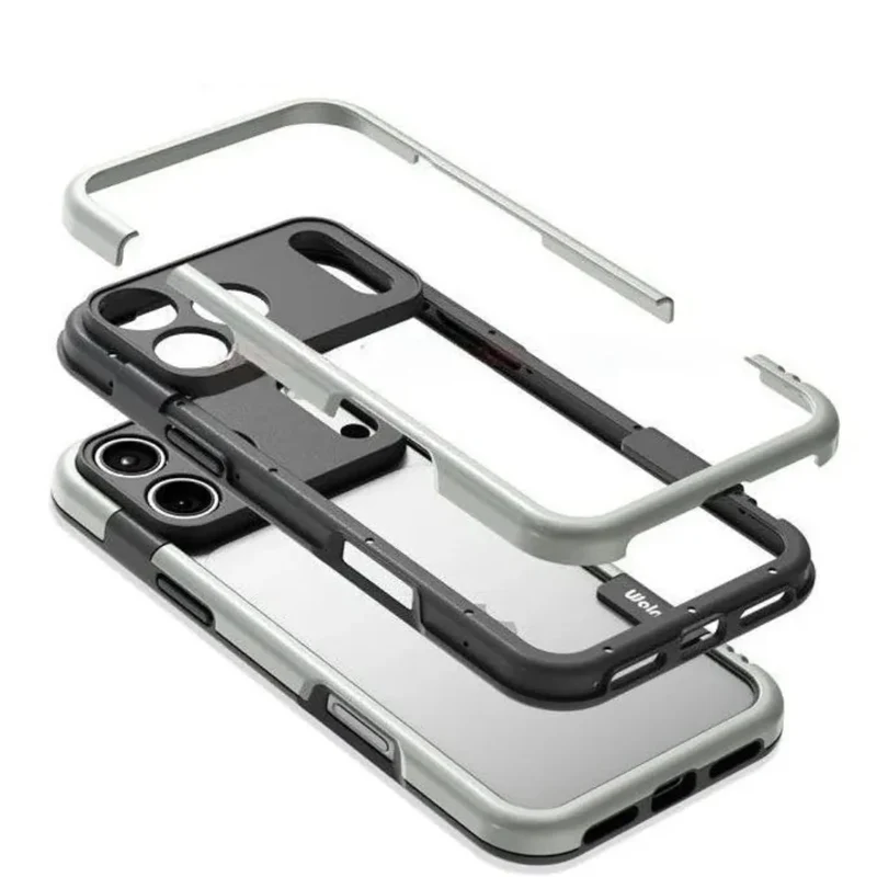 Tweekleurige Siliconen iPhone Bumper Case met Camerarand Bescherming Shockproof Hoesje voor iPhone 13-17 | Sansoti
