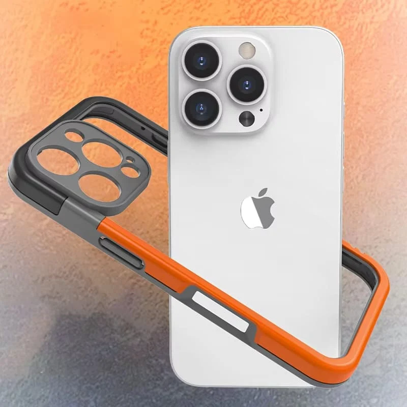 Tweekleurige Siliconen iPhone Bumper Case met Camerarand Bescherming Shockproof Hoesje voor iPhone 13-17 | Sansoti