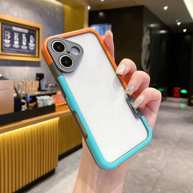 Tweekleurige Siliconen iPhone Bumper Case met Camerarand Bescherming Shockproof Hoesje voor iPhone 13-17 | Sansoti