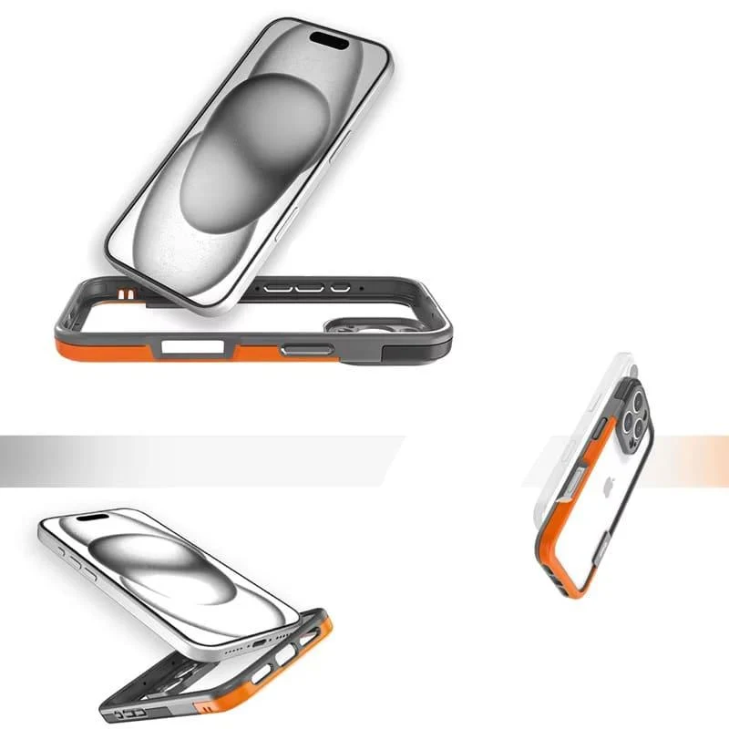 Tweekleurige Siliconen iPhone Bumper Case met Camerarand Bescherming Shockproof Hoesje voor iPhone 13-17 | Sansoti