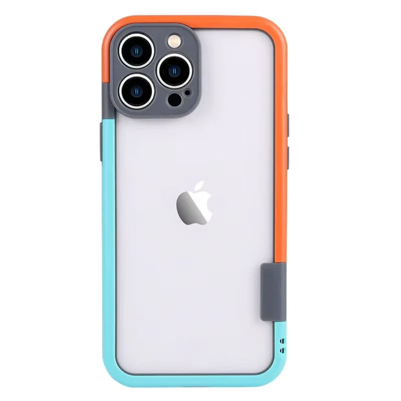 Tweekleurige Siliconen iPhone Bumper Case met Camerarand Bescherming Shockproof Hoesje voor iPhone 13-17 | Sansoti