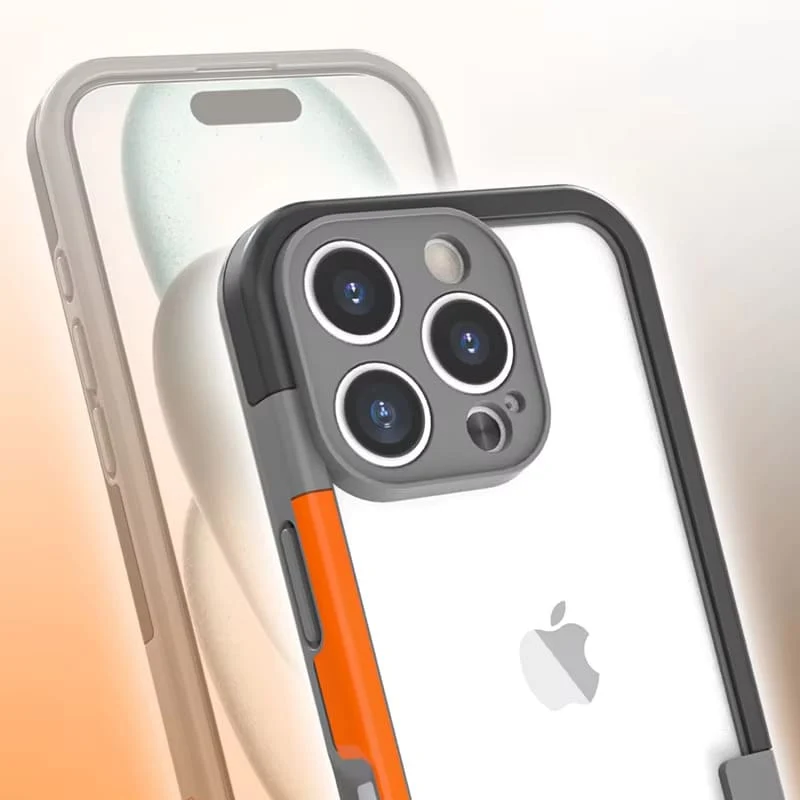 Tweekleurige Siliconen iPhone Bumper Case met Camerarand Bescherming Shockproof Hoesje voor iPhone 13-17 | Sansoti
