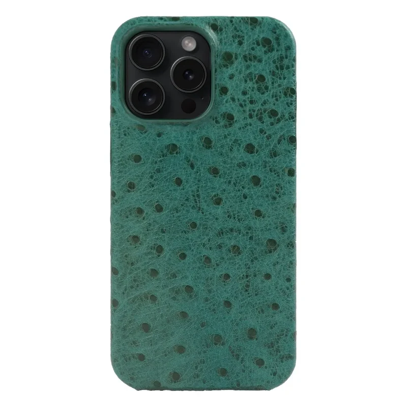Telefoonhoesje Echt Struisvogeleer iPhone 14 15 16 17 Alle Modellen Schokdempend Luxe Premium Leer Bescherming | Sansoti