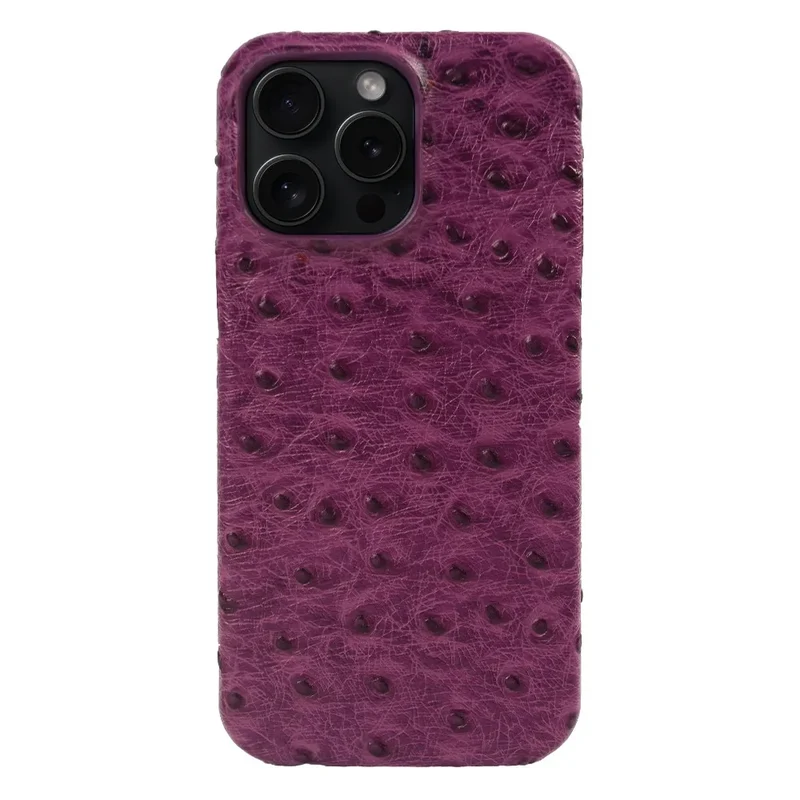Telefoonhoesje Echt Struisvogeleer iPhone 14 15 16 17 Alle Modellen Schokdempend Luxe Premium Leer Bescherming | Sansoti