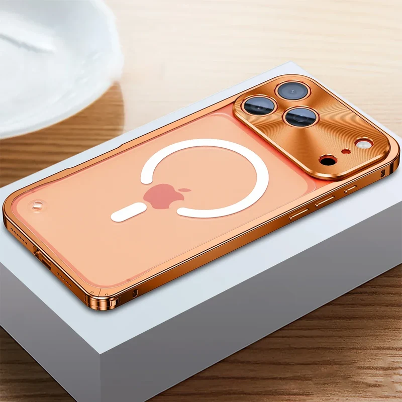 Gemetalliseerde iPhone Hoes met Magnetische Ring - Schokabsorberend Frame Matte Achterkant Telefoonbescherming | Sansoti