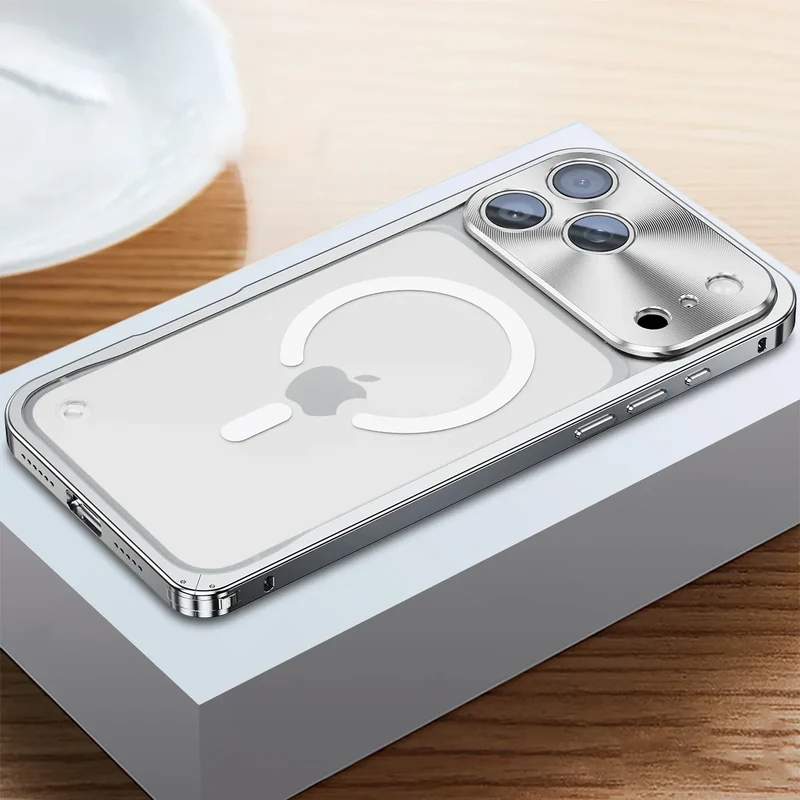 Gemetalliseerde iPhone Hoes met Magnetische Ring - Schokabsorberend Frame Matte Achterkant Telefoonbescherming | Sansoti