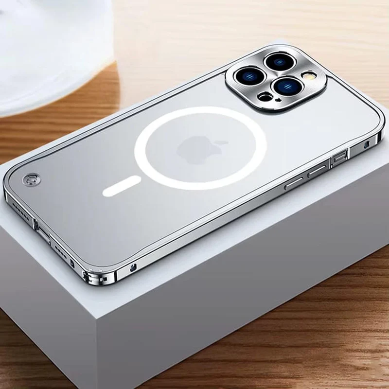 Gemetalliseerde iPhone Hoes met Magnetische Ring - Schokabsorberend Frame Matte Achterkant Telefoonbescherming | Sansoti