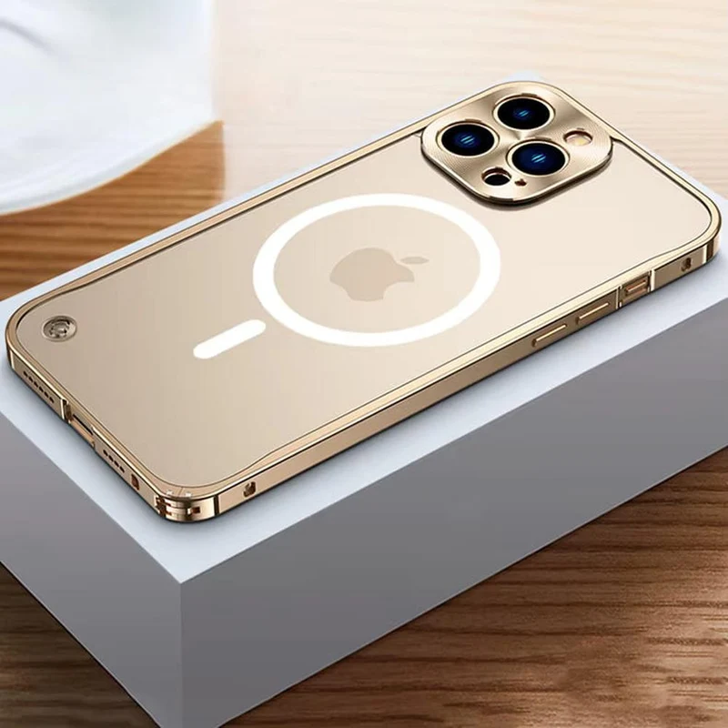 Gemetalliseerde iPhone Hoes met Magnetische Ring - Schokabsorberend Frame Matte Achterkant Telefoonbescherming | Sansoti