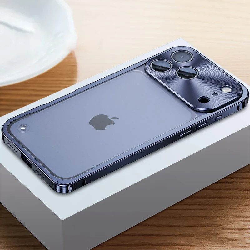 Gemetalliseerde iPhone Hoes met Magnetische Ring - Schokabsorberend Frame Matte Achterkant Telefoonbescherming | Sansoti