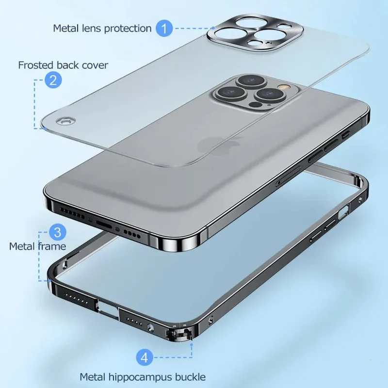 Gemetalliseerde iPhone Hoes met Magnetische Ring - Schokabsorberend Frame Matte Achterkant Telefoonbescherming | Sansoti