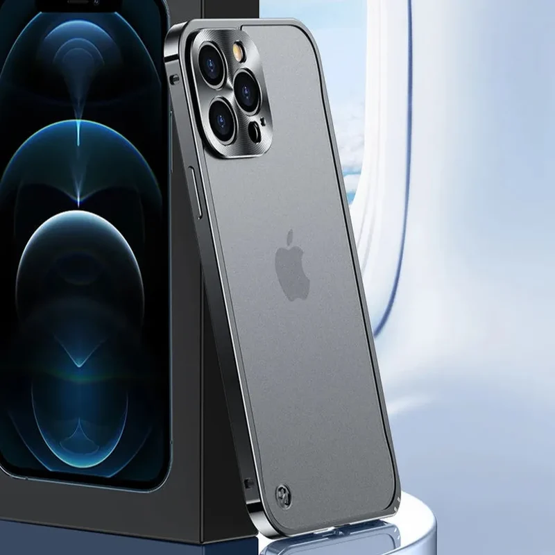 Gemetalliseerde iPhone Hoes met Magnetische Ring - Schokabsorberend Frame Matte Achterkant Telefoonbescherming | Sansoti