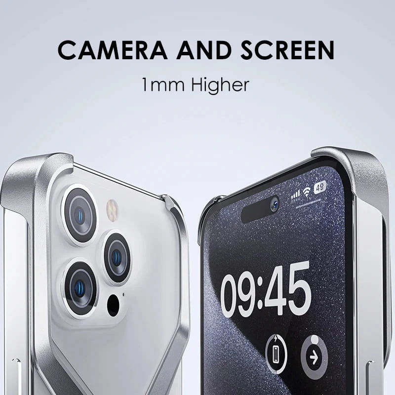 Aluminium X-Frame Telefoonhoesje iPhone 14 15 16 17 Pro Max Randloos Schokbestendig Titanium Design Luxe | Sansoti
