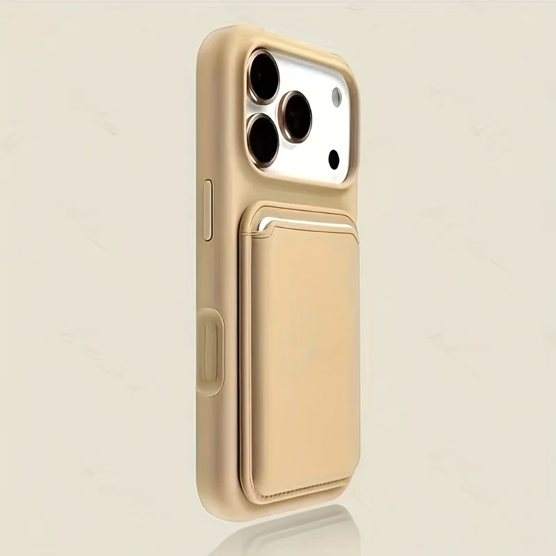 Siliconen iPhone Hoesje met Afneembare Kaarthouder Shockproof Magnetisch Pasjeshouder Telefoonbescherming | Sansoti