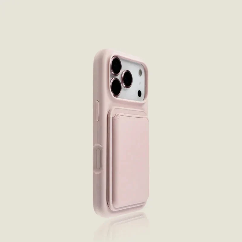 Siliconen iPhone Hoesje met Afneembare Kaarthouder Shockproof Magnetisch Pasjeshouder Telefoonbescherming | Sansoti