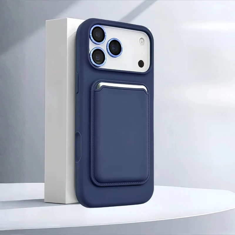 Siliconen iPhone Hoesje met Afneembare Kaarthouder Shockproof Magnetisch Pasjeshouder Telefoonbescherming | Sansoti