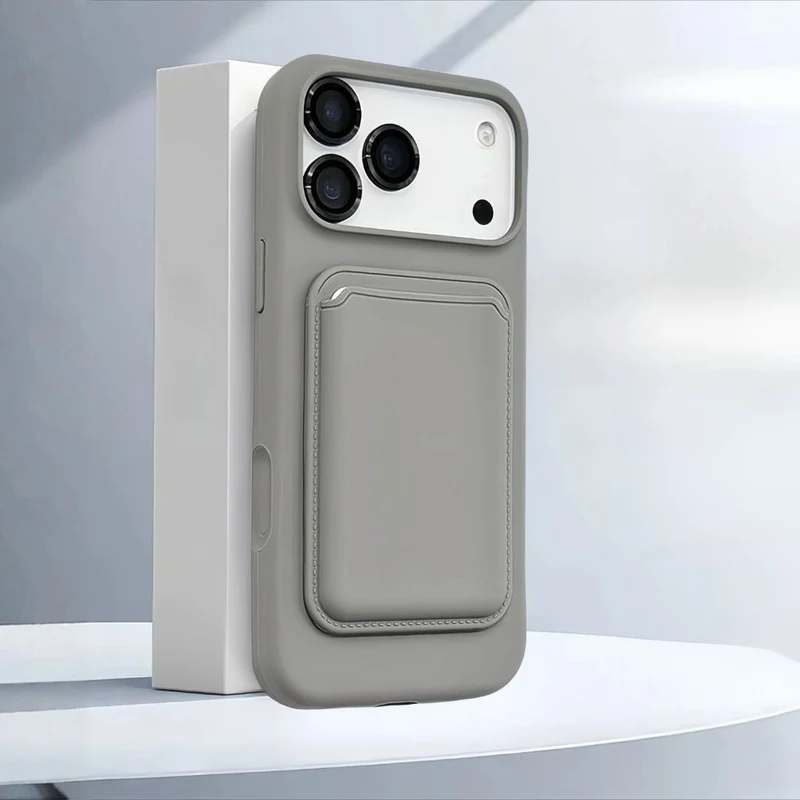 Siliconen iPhone Hoesje met Afneembare Kaarthouder Shockproof Magnetisch Pasjeshouder Telefoonbescherming | Sansoti