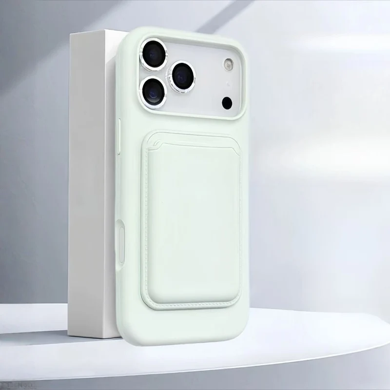 Siliconen iPhone Hoesje met Afneembare Kaarthouder Shockproof Magnetisch Pasjeshouder Telefoonbescherming | Sansoti