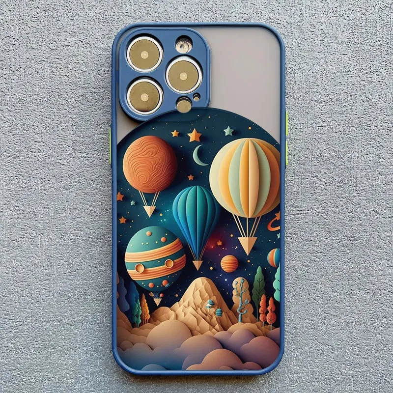 Telefoonhoesje met 3D Landschap Effect voor iPhone 14 15 16 17 Zachte Siliconen Beschermhoes Telefoonaccessoire | Sansoti