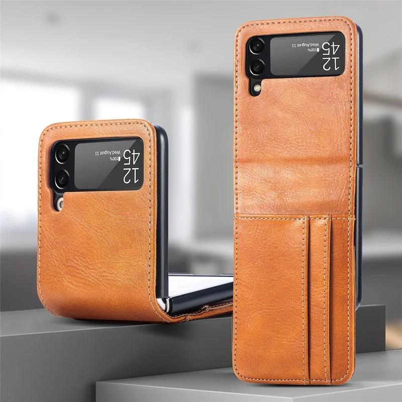 Flip Telefoon Portemonnee Hoes met Kaartvakken PU Leer Beschermhoes voor Klaptelefoon Zwart Blauw Compact | Sansoti