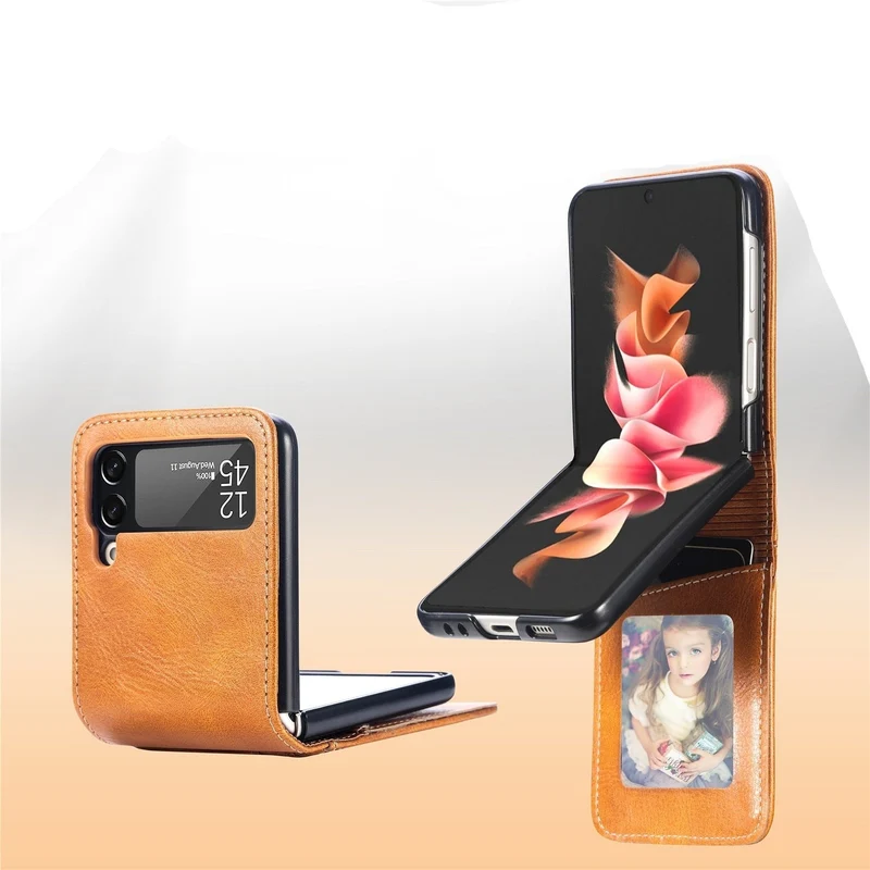 Flip Telefoon Portemonnee Hoes met Kaartvakken PU Leer Beschermhoes voor Klaptelefoon Zwart Blauw Compact | Sansoti