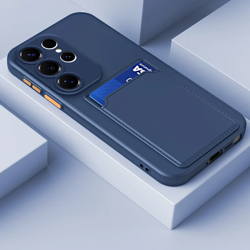 Telefoonhoesje met Kaartvak Siliconen Bescherming Schokabsorberend Kaarthouder Smartphone Pasjeshouder | Sansoti