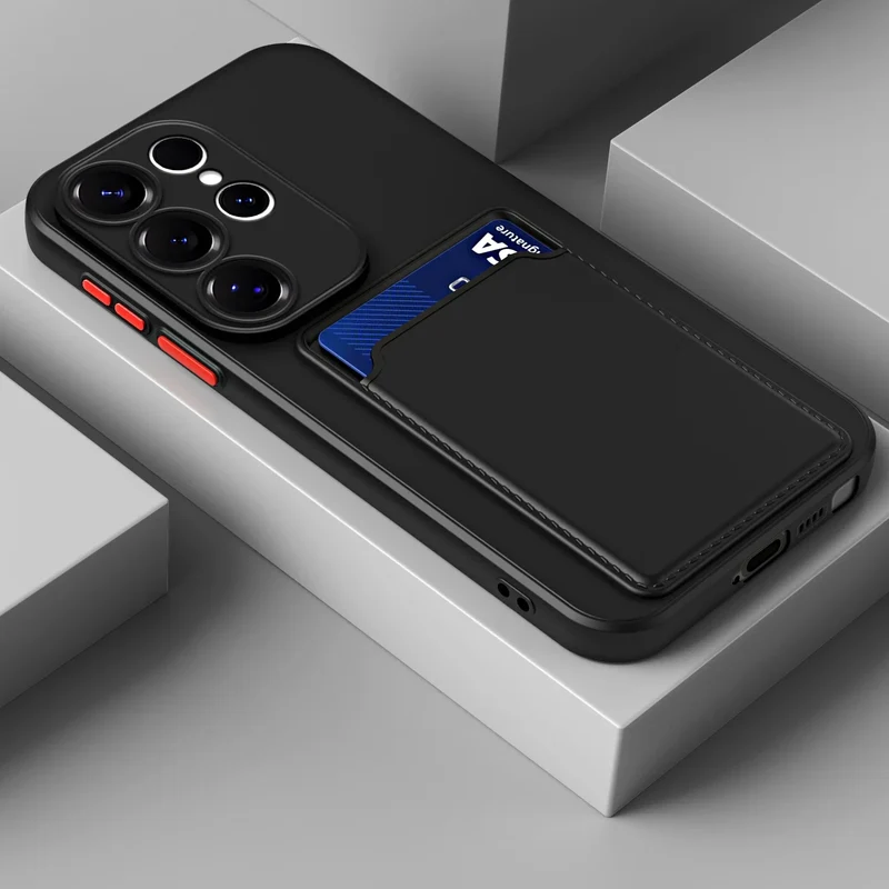 Telefoonhoesje met Kaartvak Siliconen Bescherming Schokabsorberend Kaarthouder Smartphone Pasjeshouder | Sansoti