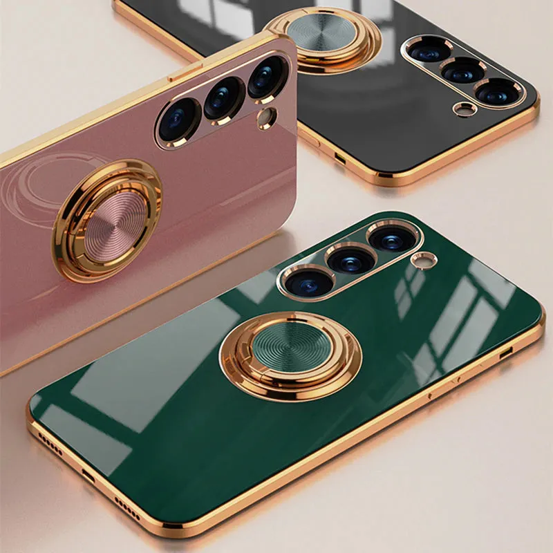 Telefoonhoesje met Ringhouder en Magnetische Autohouder Functie voor Samsung Galaxy Modellen Bescherming | Sansoti