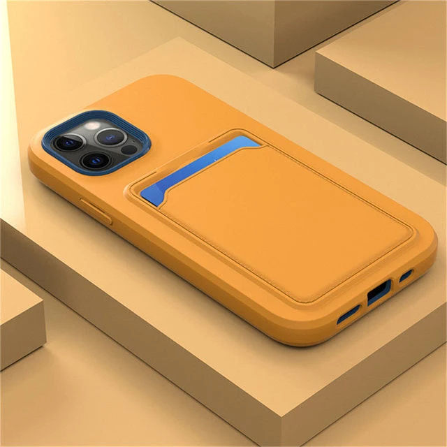 Tweekleurige Siliconen Telefoonhoes met Kaarthouder voor iPhone Bescherming Camera Scherm Stevige Grip | Sansoti