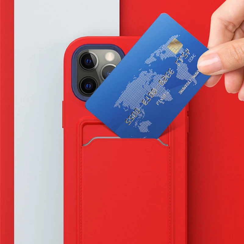Tweekleurige Siliconen Telefoonhoes met Kaarthouder voor iPhone Bescherming Camera Scherm Stevige Grip | Sansoti