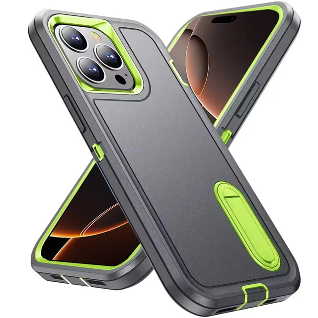 Versterkte Telefoonhoes iPhone met Standaard Schokbestendig Militair Niveau Meerdere Kleuren Bescherming | Sansoti