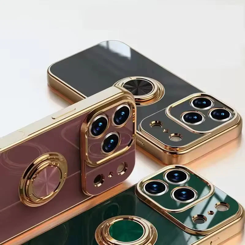 Telefoonhoesje met Ringhouder & Magnetische Steun voor Veilig Autogebruik iPhone 14 15 16 17 Pro Max | Sansoti
