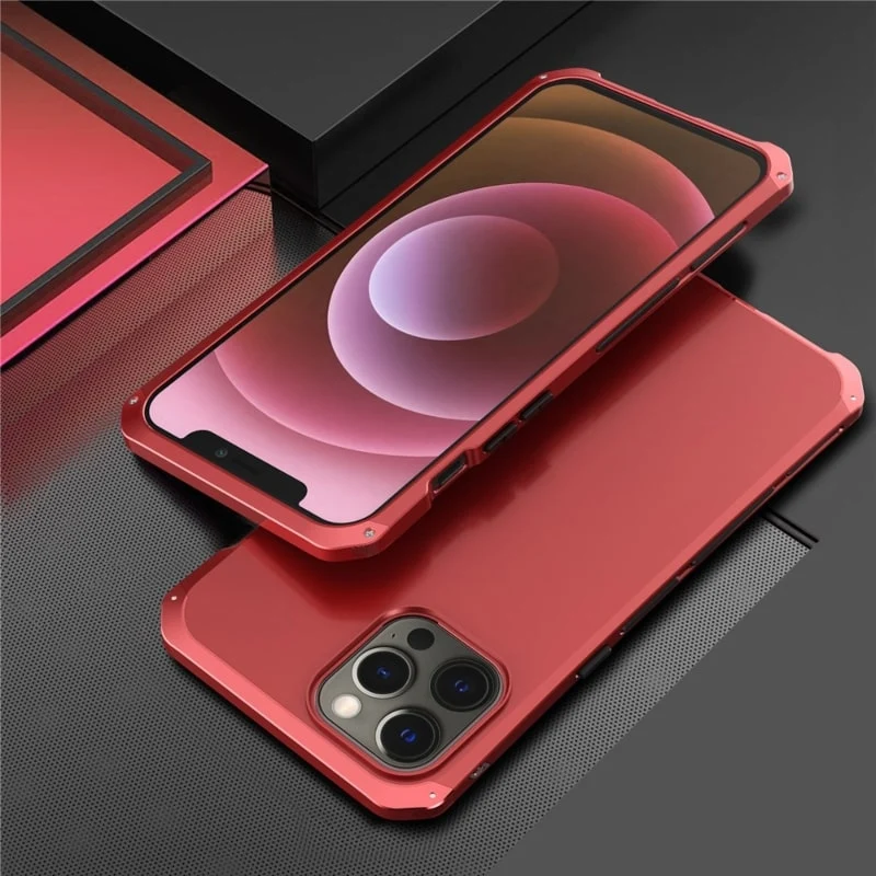 Metalen Pantserhoesje iPhone 14 15 16 Pro Max Valbestendig Camera Bescherming Anti-Vingerafdruk Shockproof | Sansoti