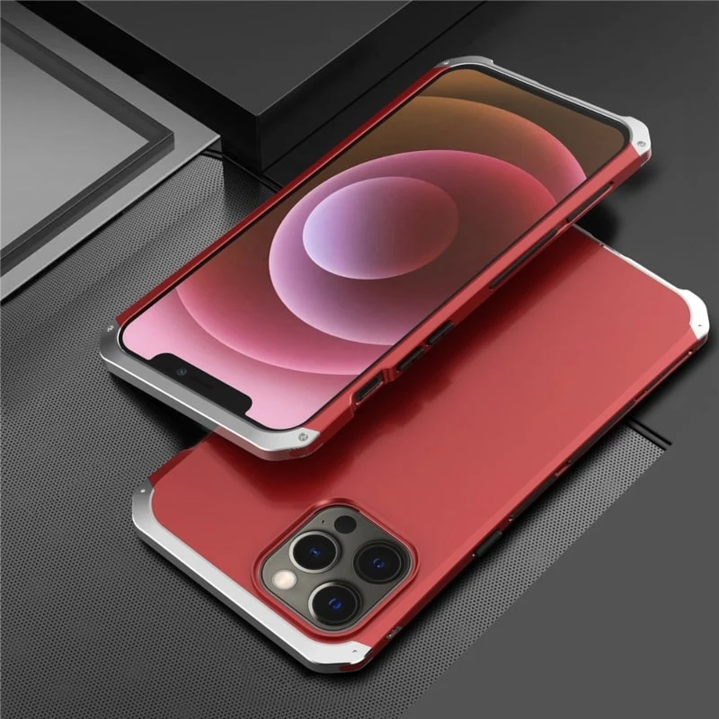 Metalen Pantserhoesje iPhone 14 15 16 Pro Max Valbestendig Camera Bescherming Anti-Vingerafdruk Shockproof | Sansoti