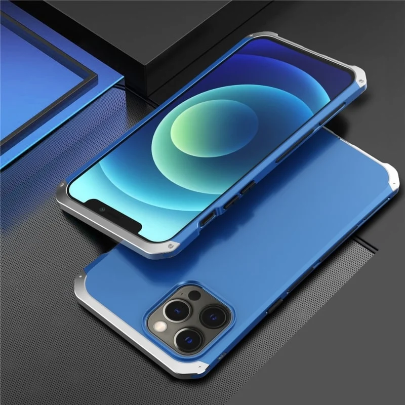 Metalen Pantserhoesje iPhone 14 15 16 Pro Max Valbestendig Camera Bescherming Anti-Vingerafdruk Shockproof | Sansoti