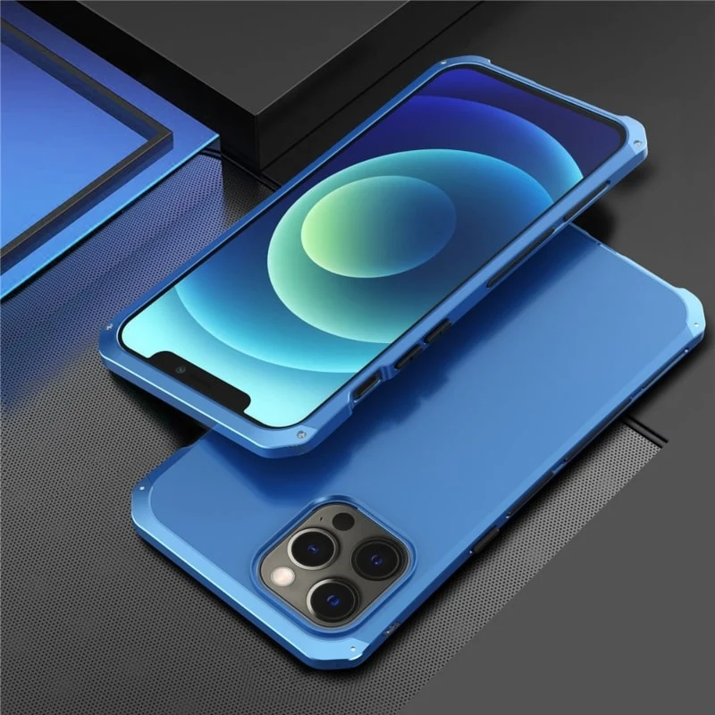 Metalen Pantserhoesje iPhone 14 15 16 Pro Max Valbestendig Camera Bescherming Anti-Vingerafdruk Shockproof | Sansoti