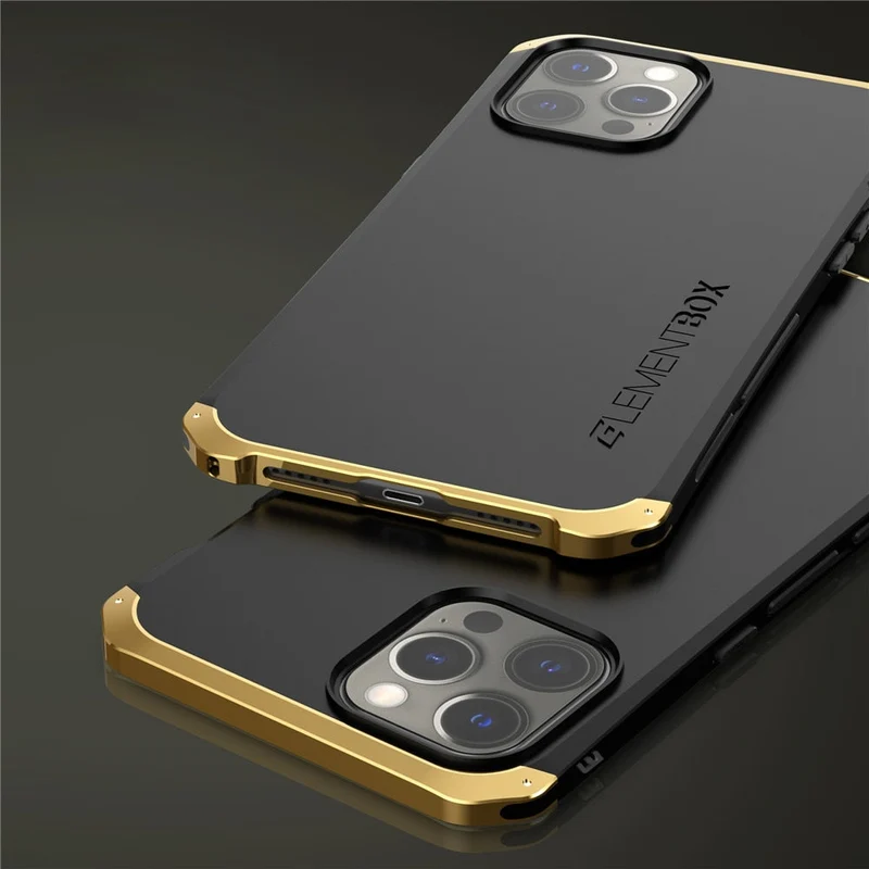 Metalen Pantserhoesje iPhone 14 15 16 Pro Max Valbestendig Camera Bescherming Anti-Vingerafdruk Shockproof | Sansoti